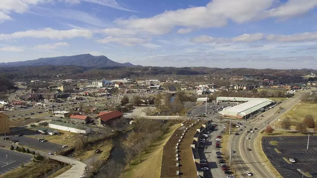 aerial view of pigeon forge