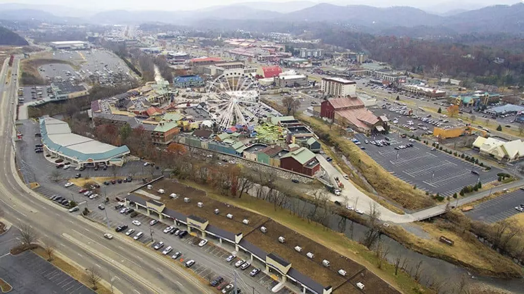 aerial view of pigeon forge