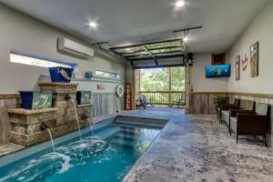 indoor pool at Smoky Oasis cabin