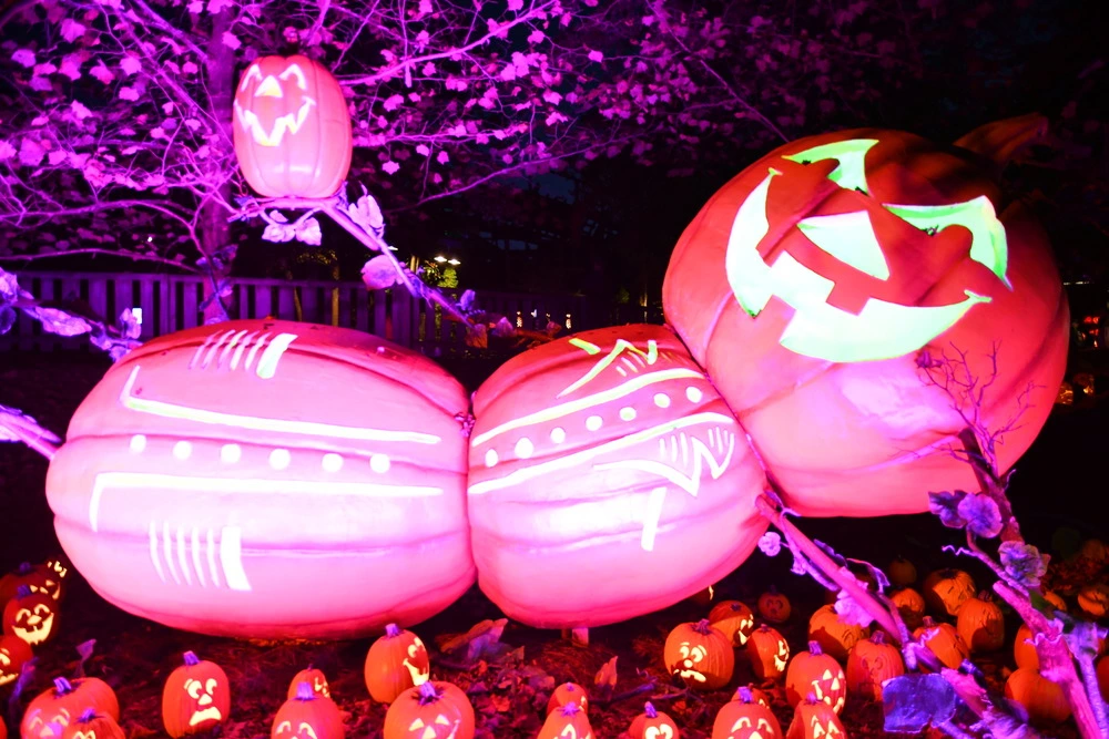 carved pumpkin structure at Dollywood's Harvest Festival