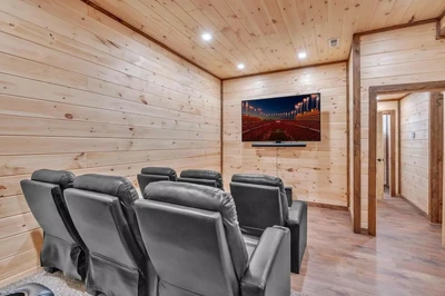 beary blue oasis is one of our cabins with theater rooms in pigeon forge