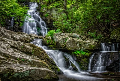 Spruce Flat Falls Smoky Mountain Waterfall