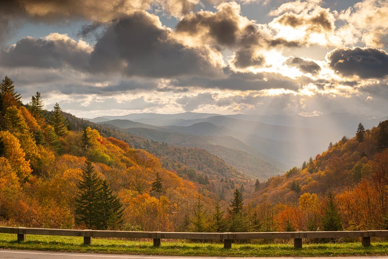 newfound gap road is one of the top scenic drives in the smoky mountains during fall
