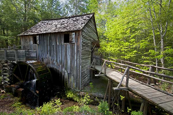 The gristmill in Cades Cove in the Great Smoky Mountains National Park.