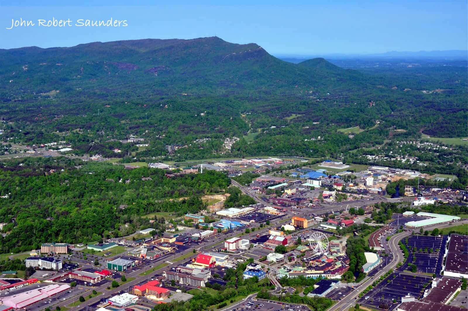 Aerial view of Pigeon Forge