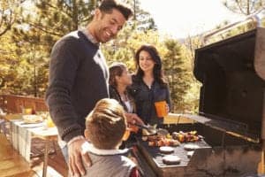 family grill outside 2 bedroom cabin in pigeon forge