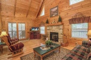 simple pleasure cabin living room