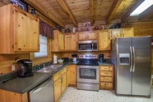 kitchen in a 1 bedroom cabin in pigeon forge