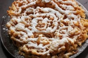 funnel cake with powdered sugar