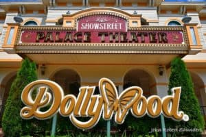 dollywood sign in front of showstreet
