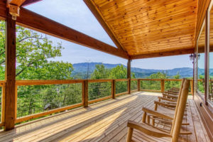 back deck of a Smoky Mountain cabin